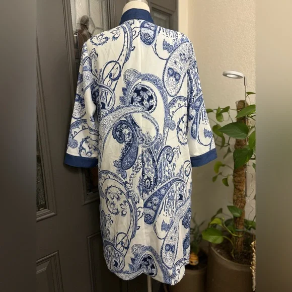 Chico's Reversible Kimono Paisley Tencel Duster Jacket  | Size 2 (L) - Picture 6 of 12